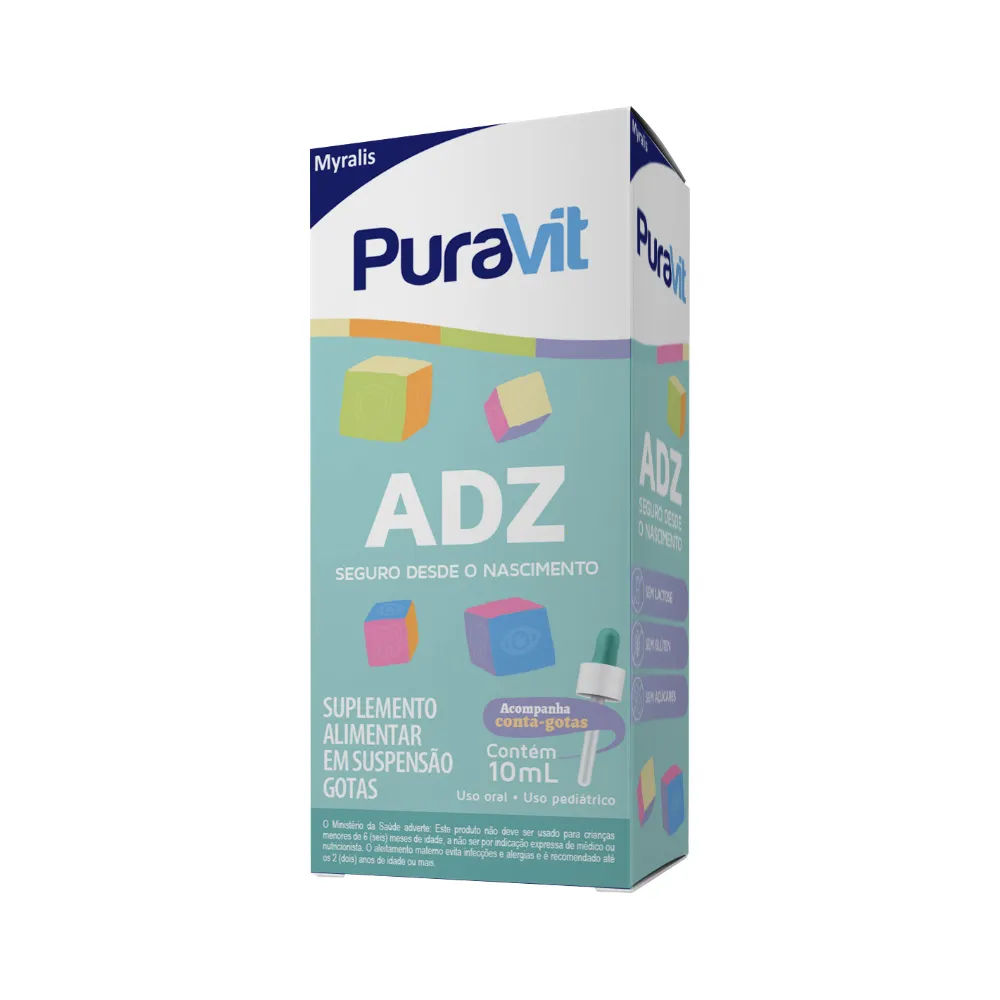 Polivitamínico Puravit ADZ Gotas 10ml Suplemento Infantil