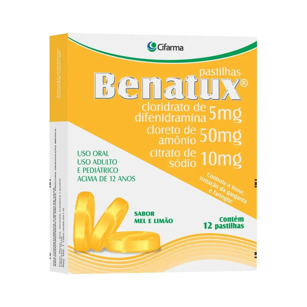 Benatux 12 Pastilhas Mel E Limão Cifarma