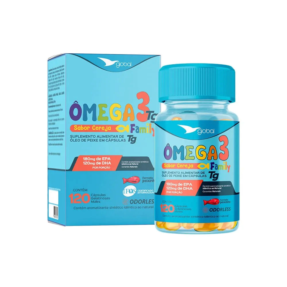 Global Omega 3 Family Com 120 Capsulas Cereja