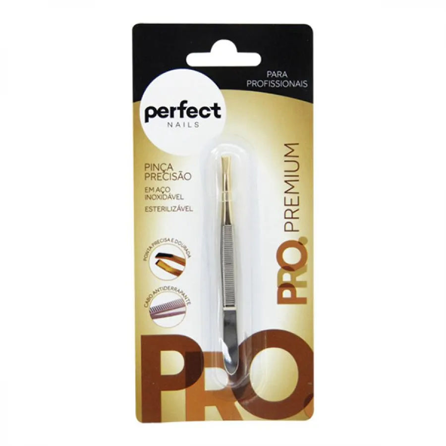 Pinça Perfect Nails Precisão Dourada