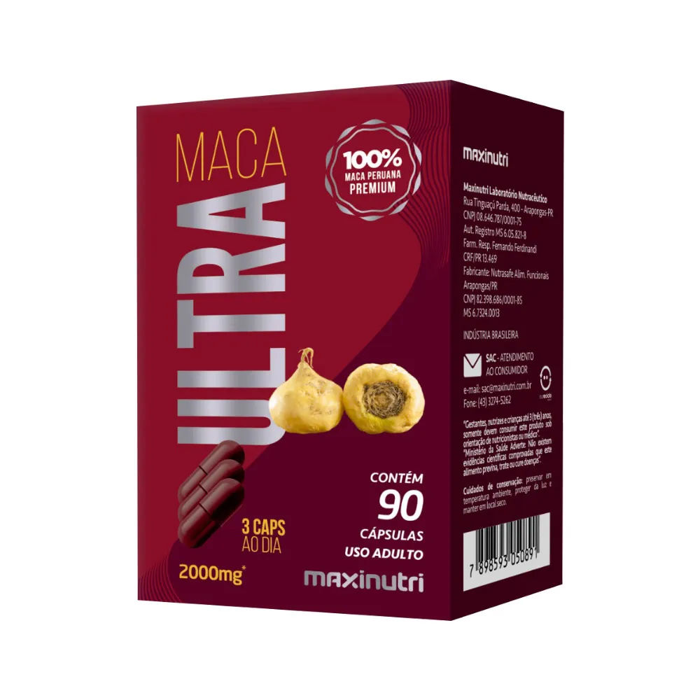 Maca Ultra Maxinutri Com 90 Capsulas 2000mg