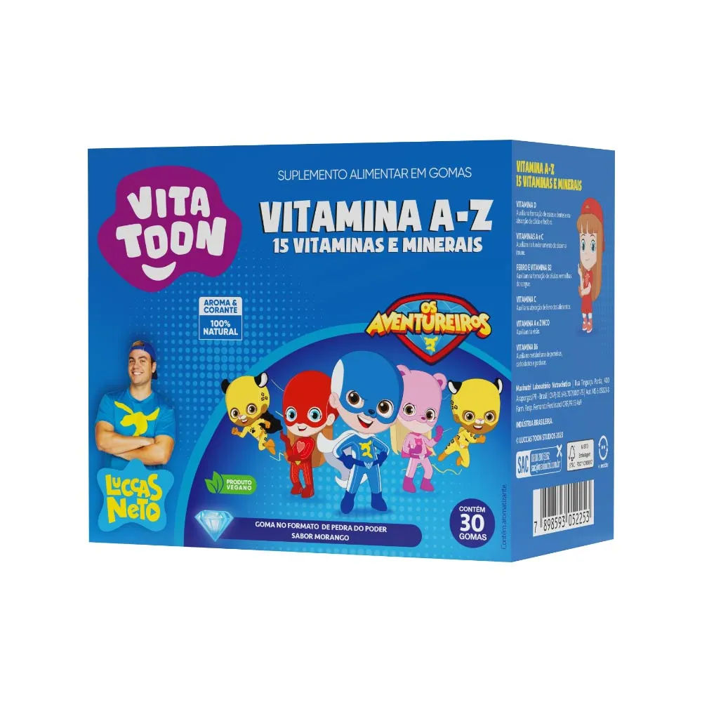 Vitatoon Vitamina A-z Os Aventureiros Com 30 Gomas Morango