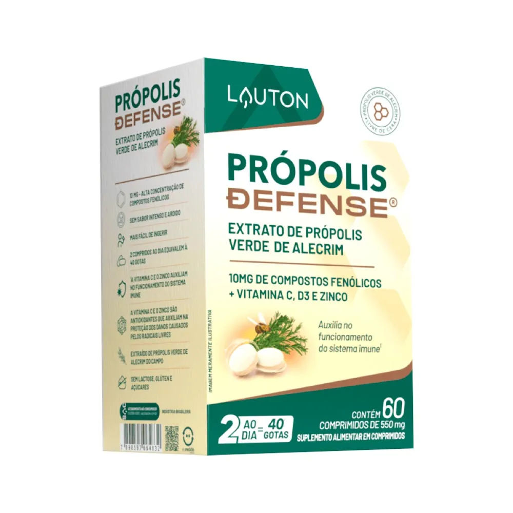 Propolis Defense 550mg Lauton Com 60 Comprimidos