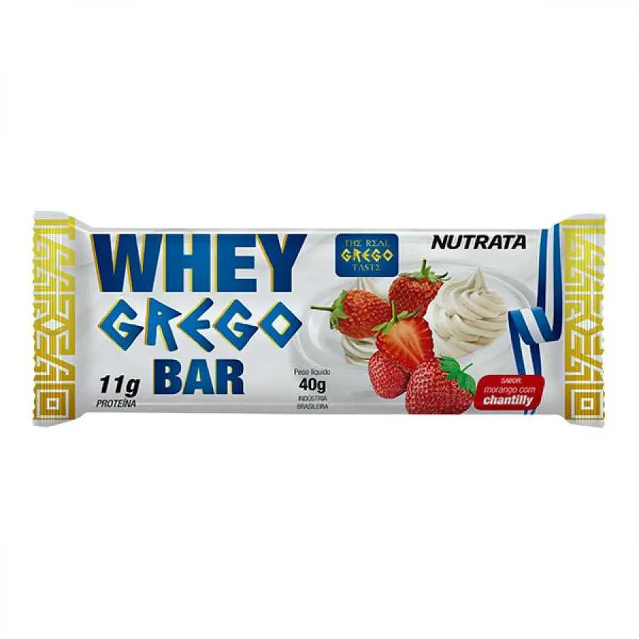 Whey Bar Grego Morango e Chantilly 40g