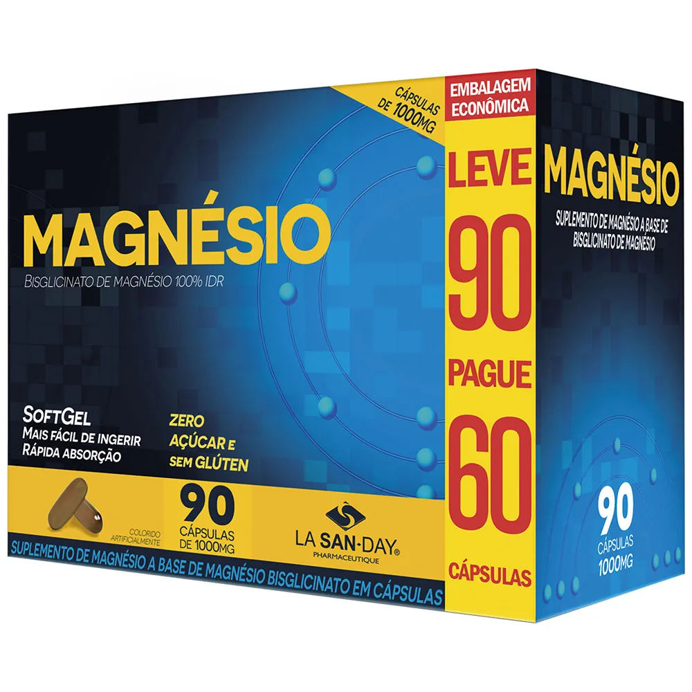 Magnesio Bisglicinato La San-day Leve 90 Pague 60 Capsulas