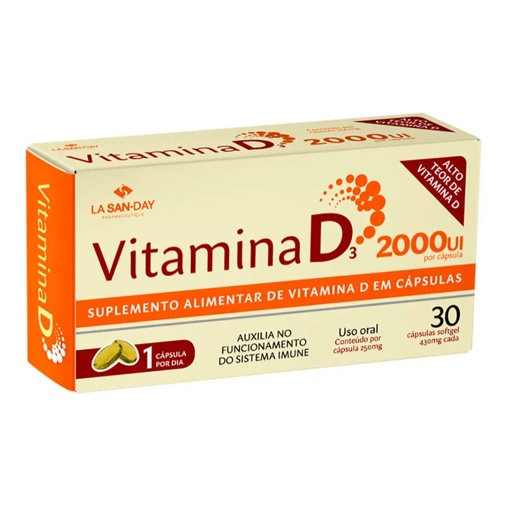 Vitamina D3 Lasanday 30 cápsulas 2000ui