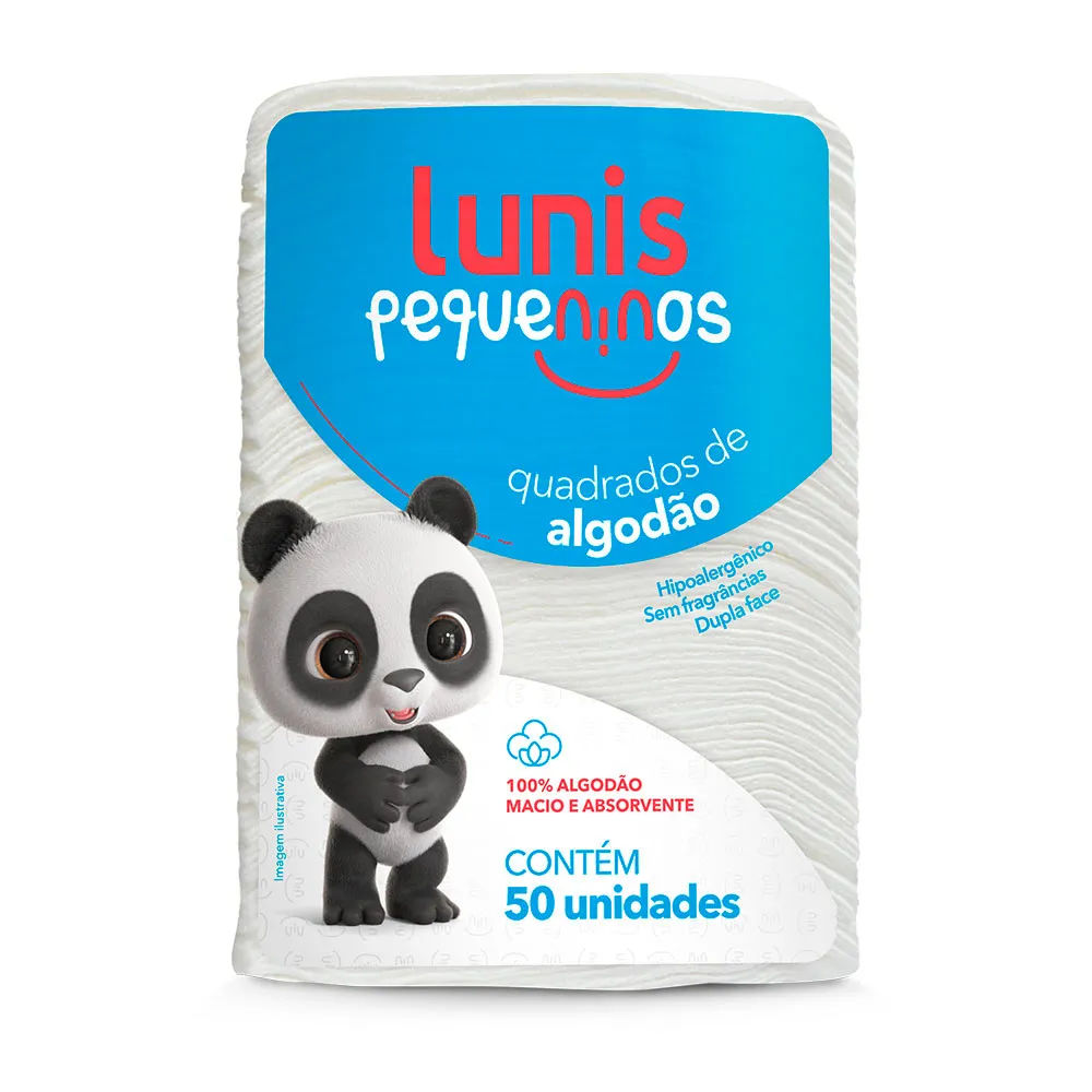 Algodão Lunis Pequenos com 50 Quadrados