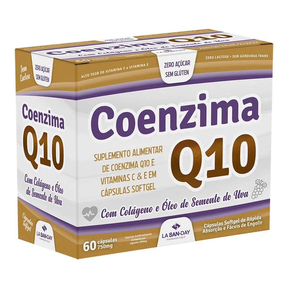 Coenzima Q10 Lasanday Com 60 Capsulas 750mg