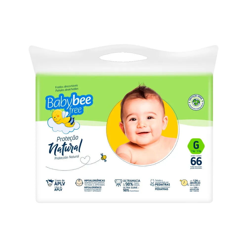 Fralda Baby Bee Free G 66 unidades