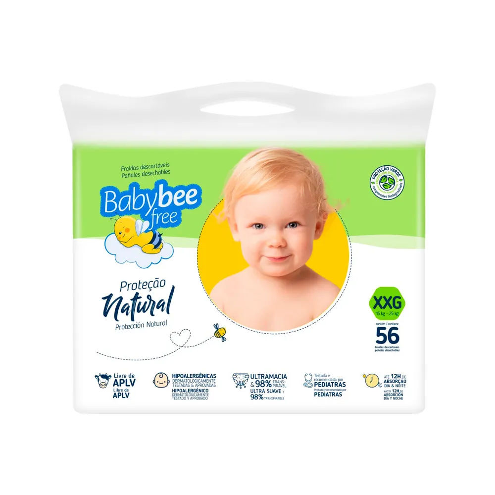Fralda Baby Bee Free XXG 56 unidades