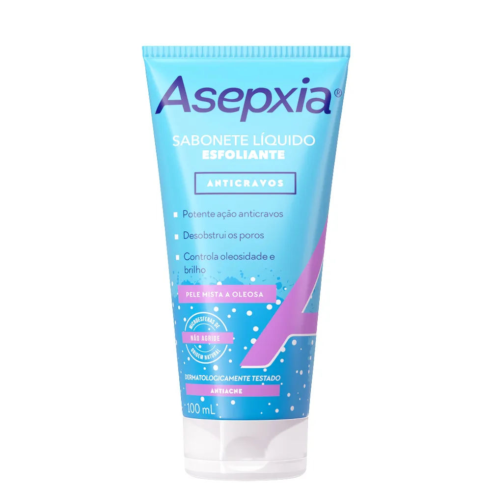 Sabonete Líquido Esfoliante Asepxia 100ml Genomma