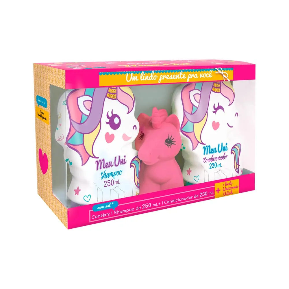 Kit Nutriex Infantil Shampoo 250ml + Condicionador 230ml com Unicórnio Wish