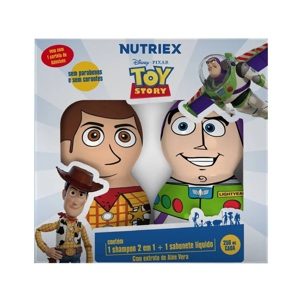 Kit Shampoo 2 Em 1 250ml + Sabonete Liquido 250ml + 1 Cartela De  Adesivos Toy Story Nutriex