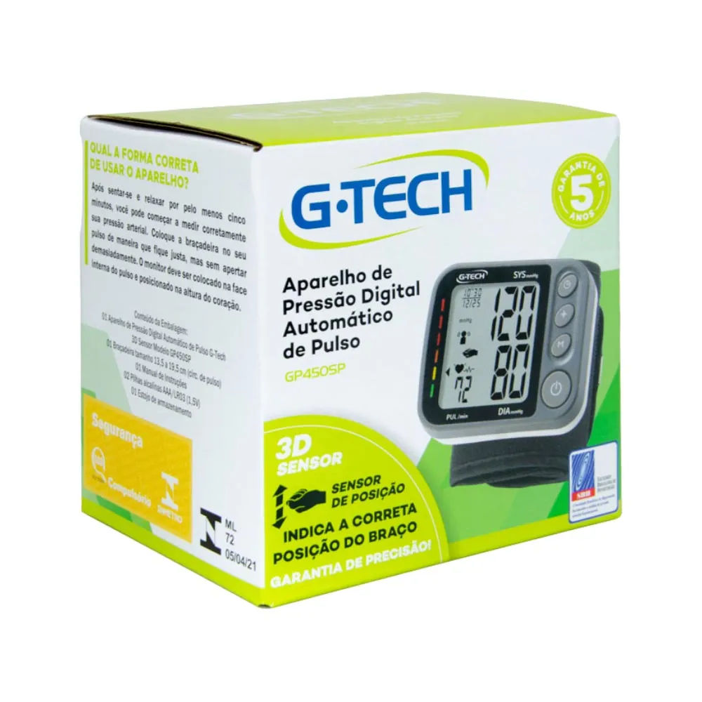 Ap G-tech Pressao Digital Automatico Pulso Gp450sp