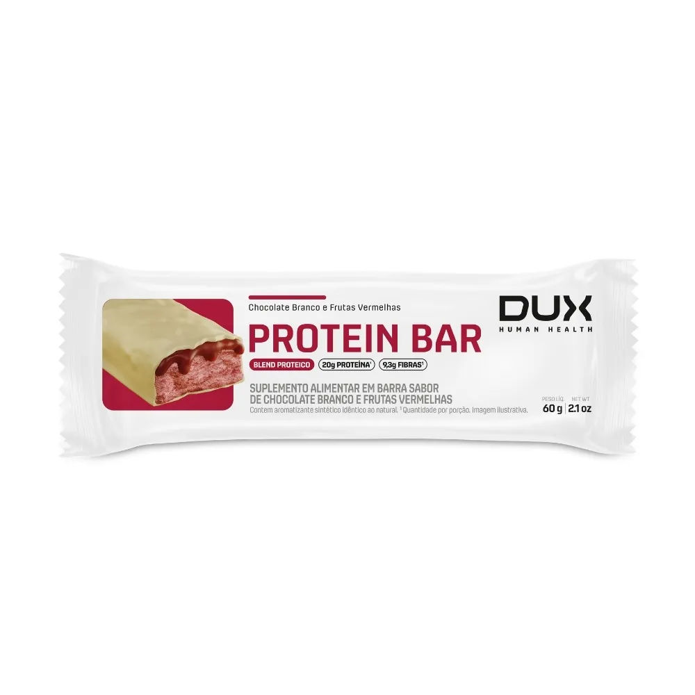 Protein Bar Dux 60g Chocolate Branco e Frutas Vermelhas