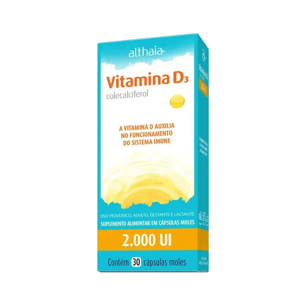 Suplemento Alimentar Vitamina D3 2000ui Althaia Com 30 Capsulas Moles