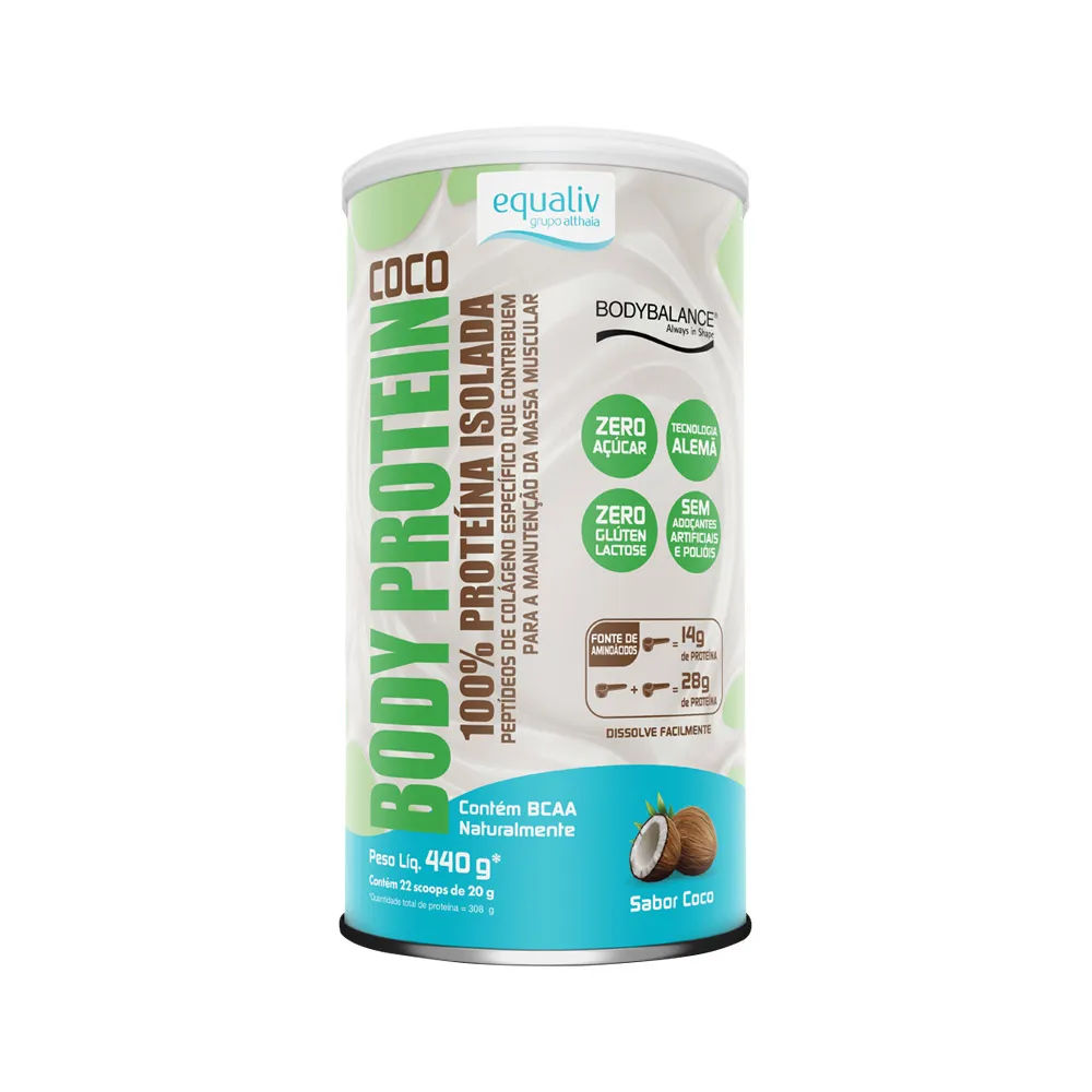 Proteina Isolada 100% Equaliv Body Protein Sabor Coco 440gr