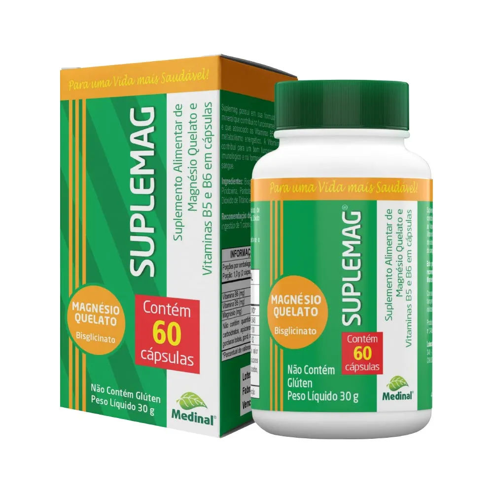 Suplemag Magnesio Quelato 60 cápsulas