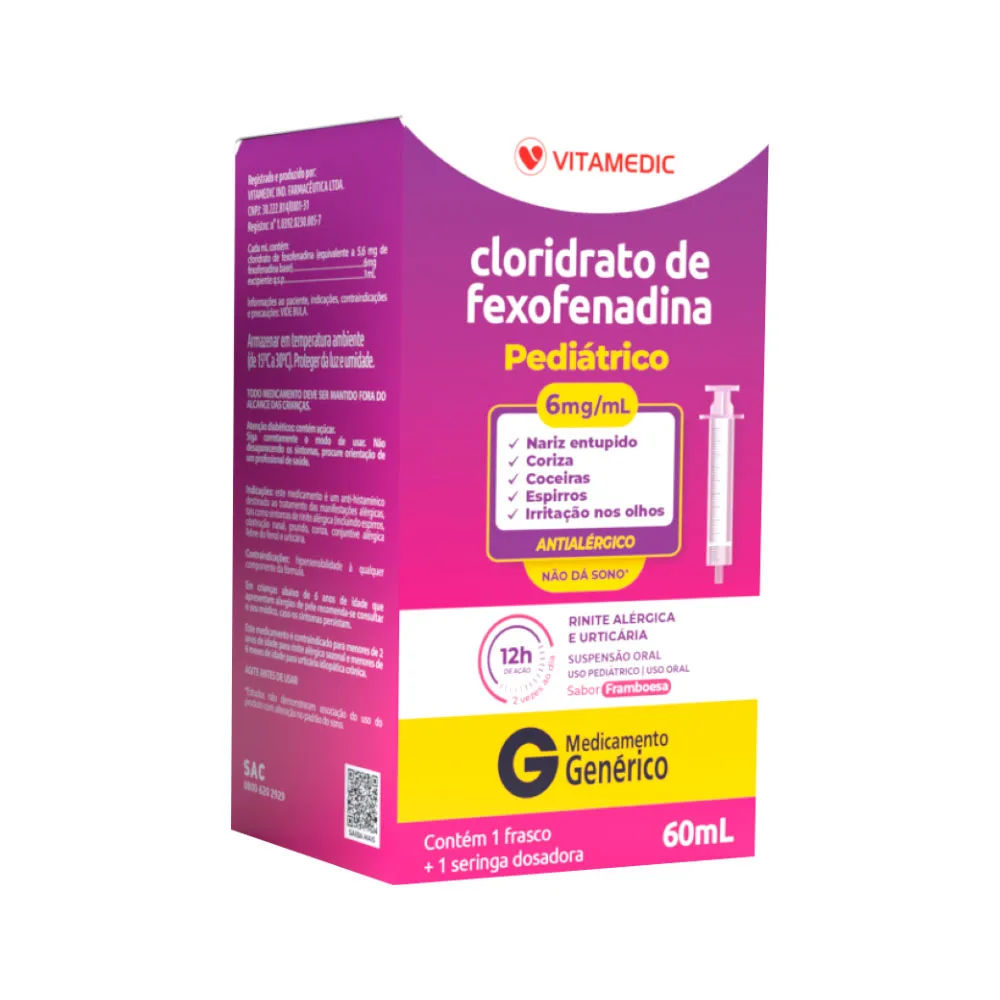 Fexofenadina 6mg/ml 60ml Vitamedic