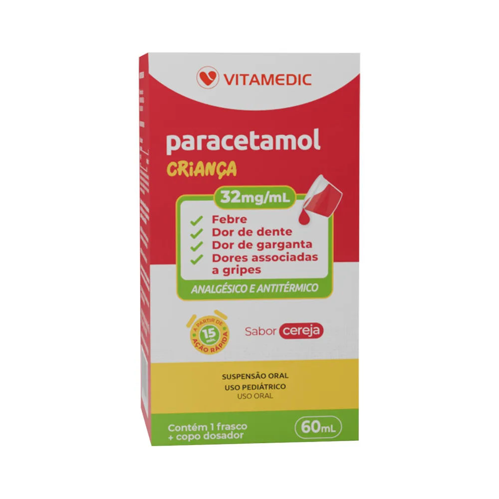Paracetamol Crianca Vitamedic Suspensao Oral 32mg/ml 60ml