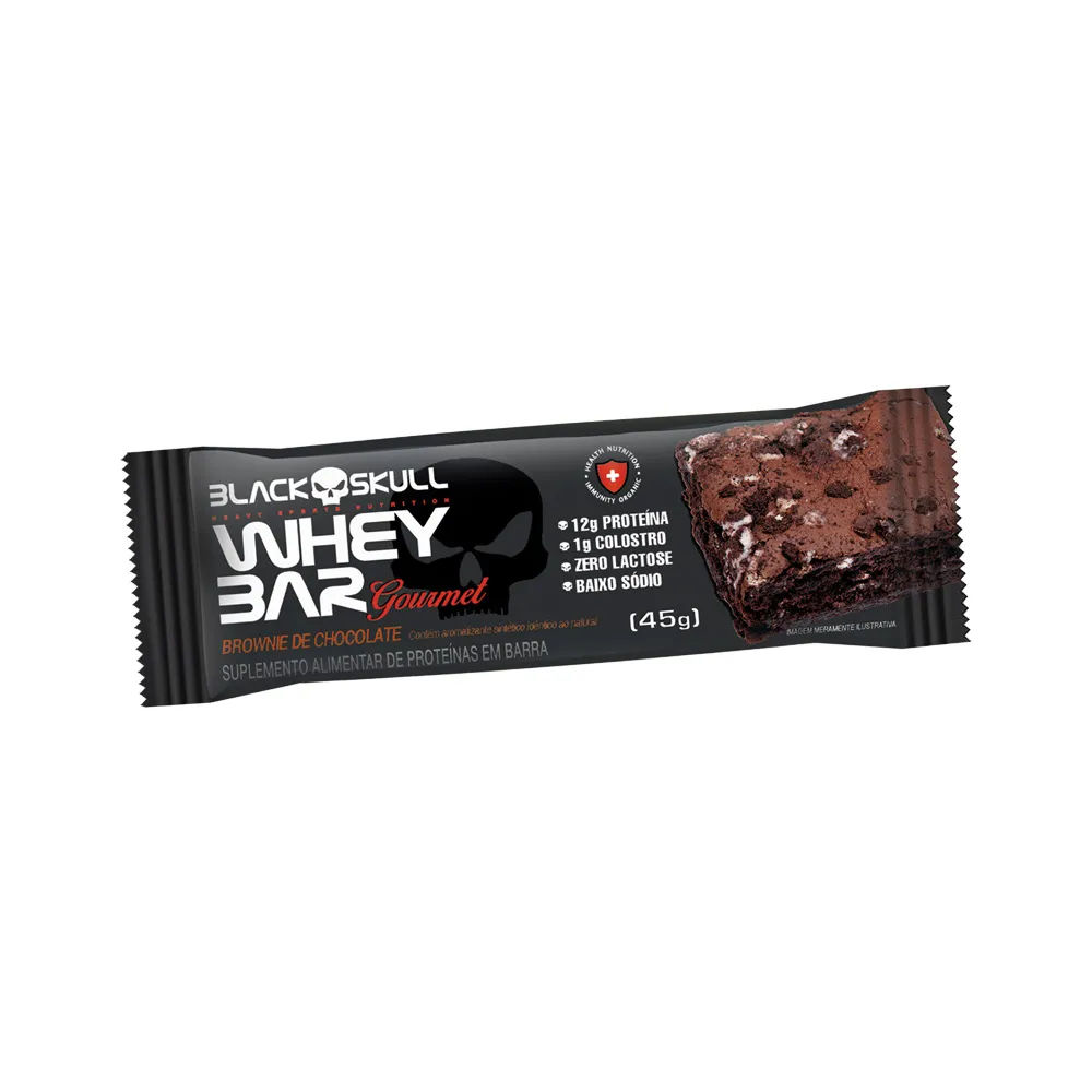 Whey Bar Gourmet Black Skull 45 g Brownie De Chocolate