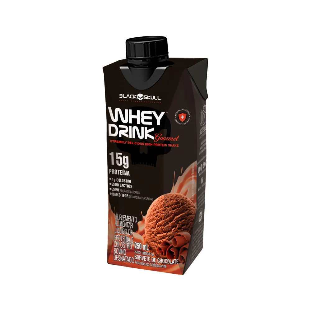 Whey Drink Gourmet Black Skull 15g 250ml Chocolate