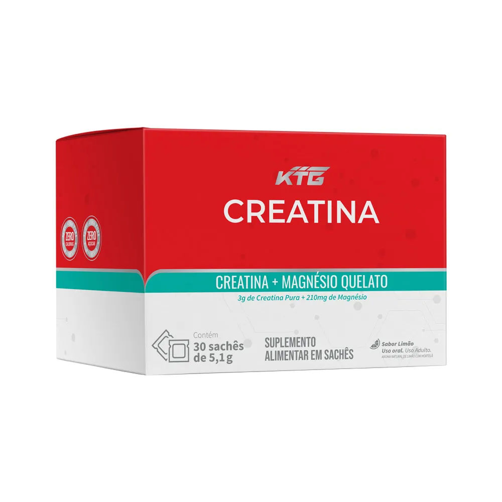 Katigua Creatina + Magnesio Quelato Com 30x5,1gr Saches Limao