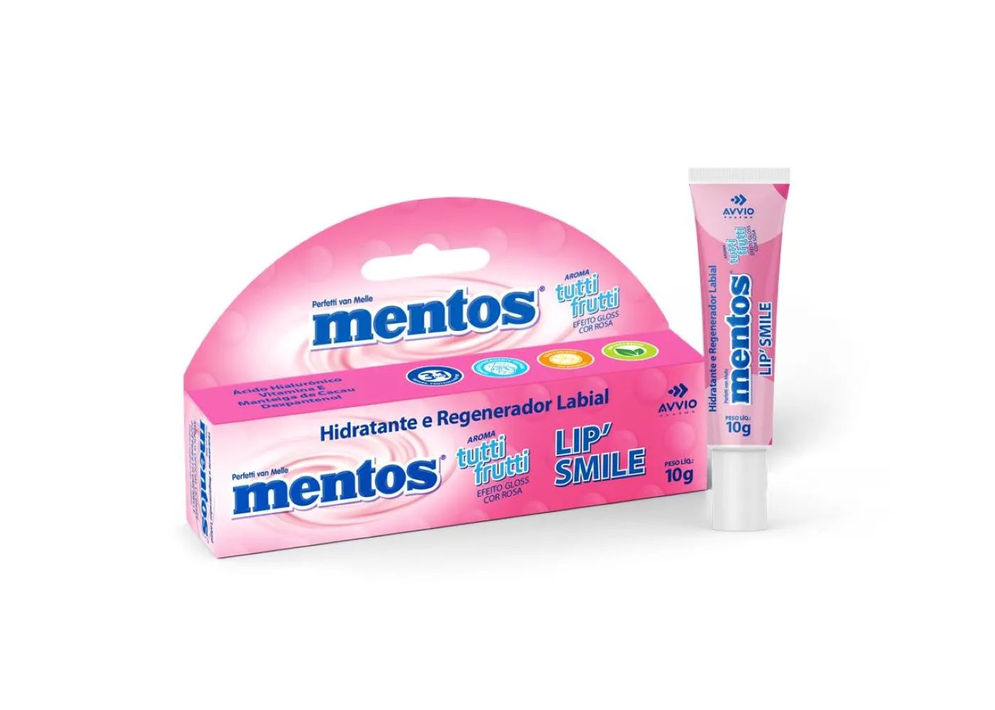 Hidratante Labial Lip Smile Mentos Tutti Frutti Rosa Avvio
