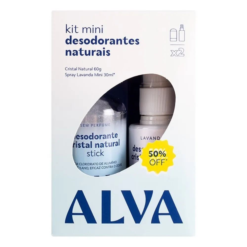 Kit Desodorante Alva Stick sem Perfume 60g + Spray Lavanda 30ml