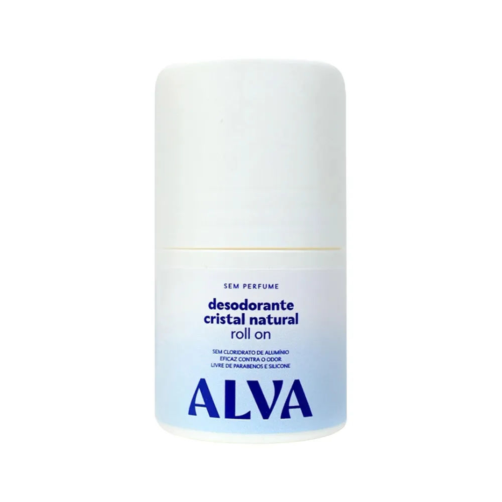 Desodorante Cristal Natural Alva Roll On Sem Perfume 50ml