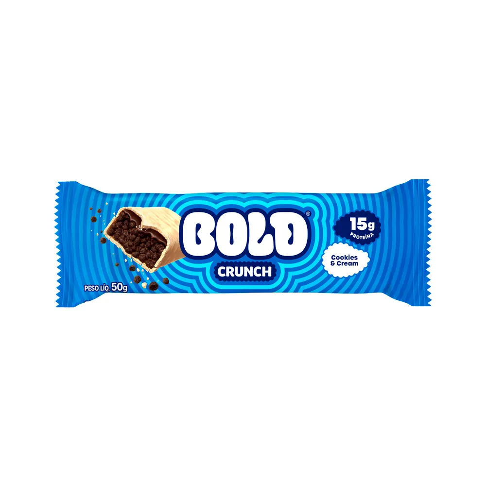 Barra De Proteina Bold Crunch Cookies E Cream 50g