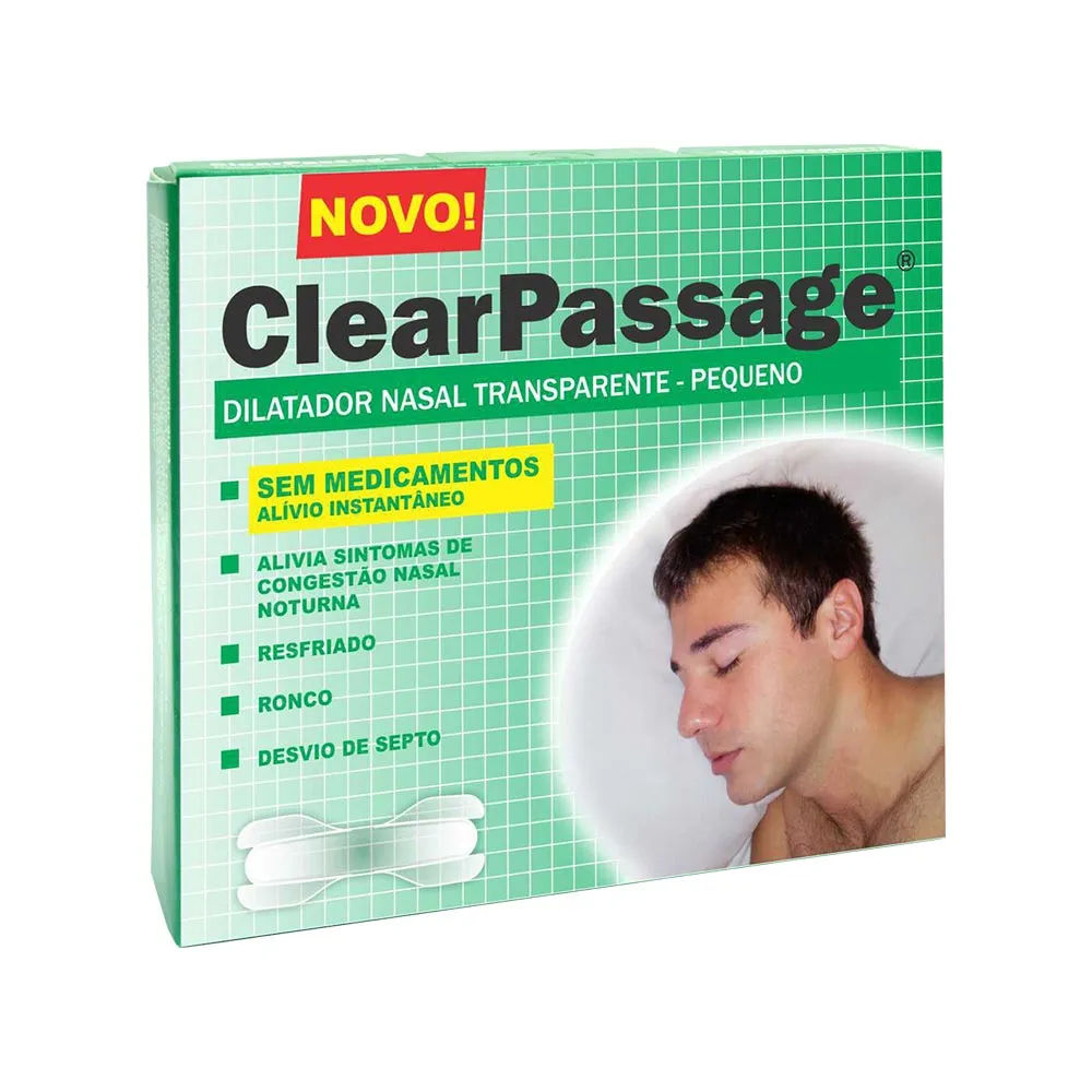Dilatador Nasal ClearPassage Mentol Tamanho Pequeno com 9 Unidades