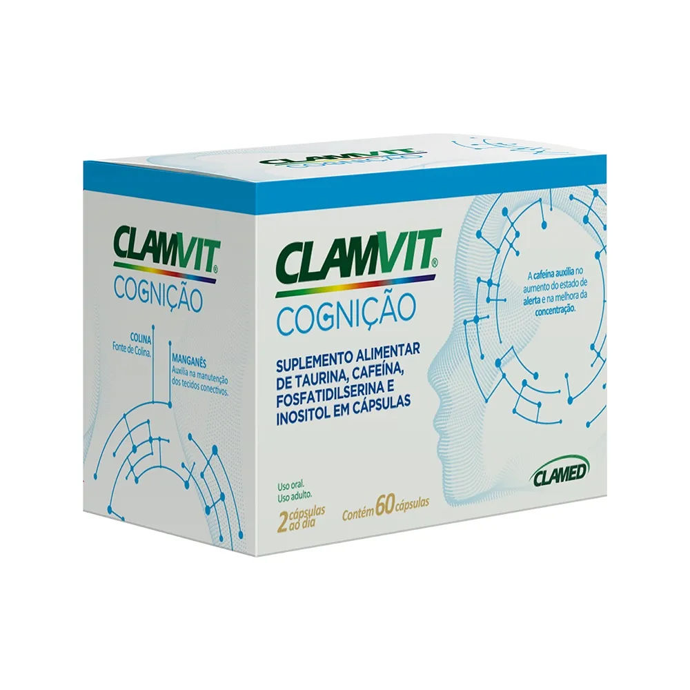 Suplemento Alimentar Clamvit Cognição 60 Cápsulas