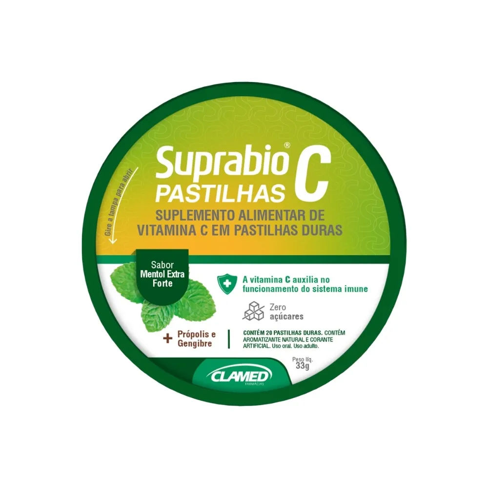 Suprabio C Mentol Extra Forte 20 Pastilhas Duras