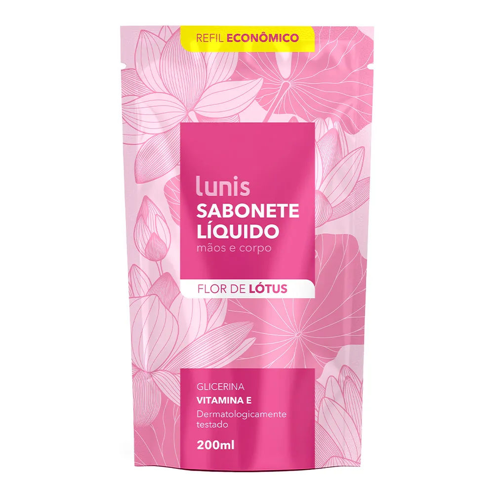 Sabonete Líquido Lunis Flor De Lótus 200ml Refil