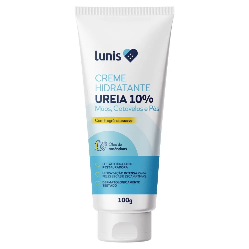 Creme Hidratante Mãos Cotovelos E Pés Ureia 10% Lunis 100g