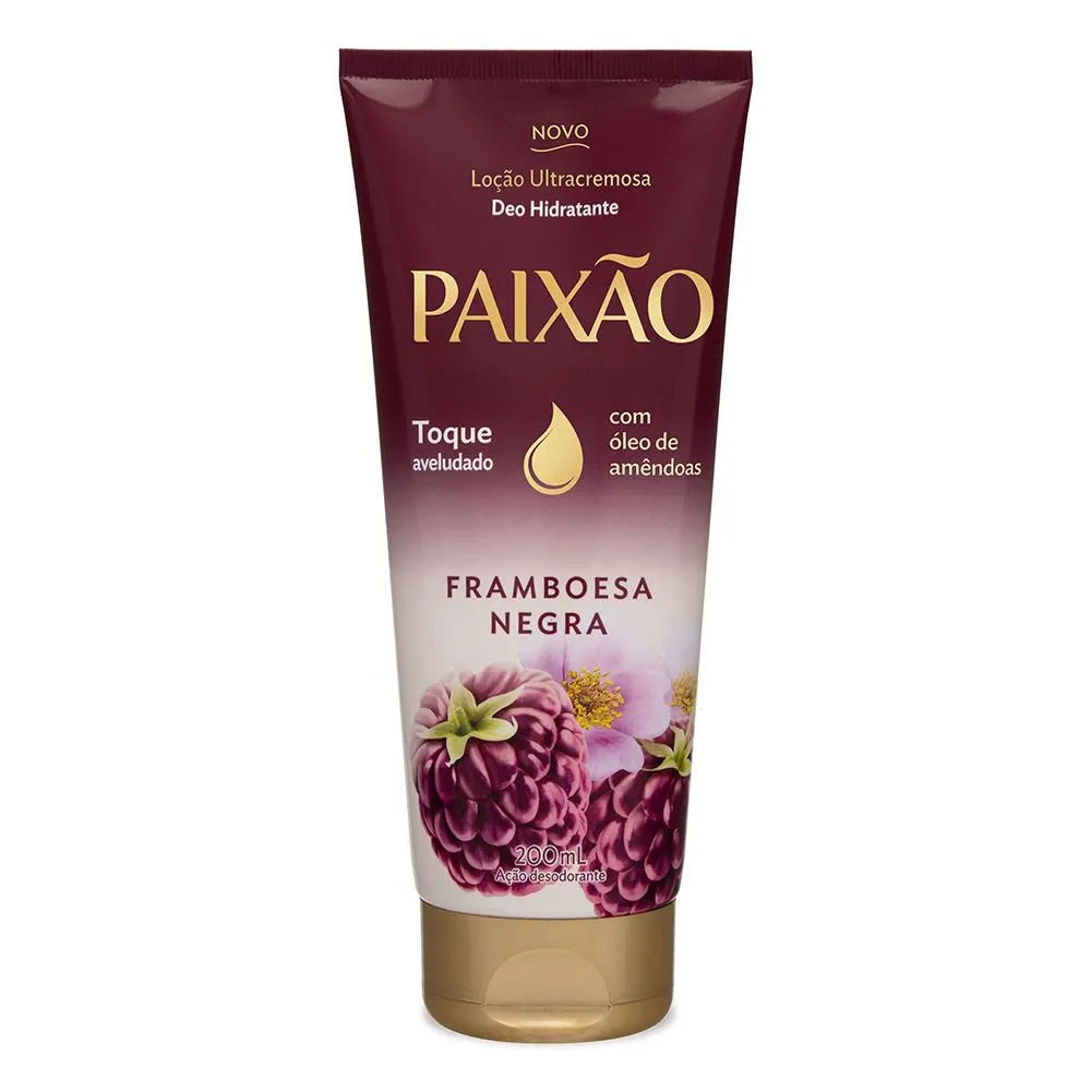 Hidratante Paixão Framboesa Negra com Hibisco Ultracremoso ação desodorante 200ml