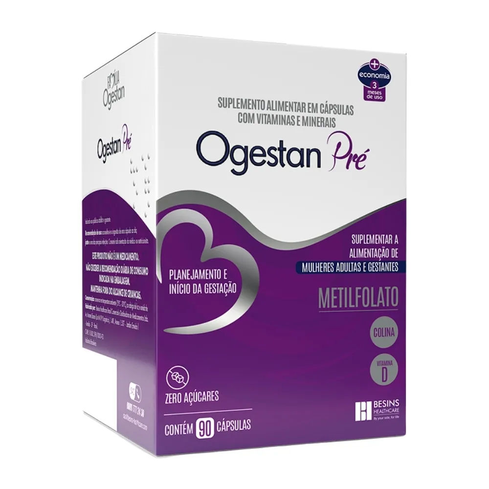 Polivitamínico Ogestan Pré Para Gestantes 90 Cápsulas