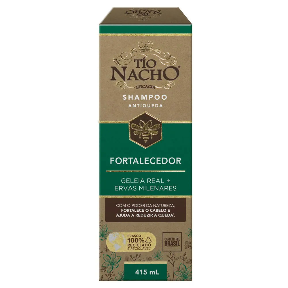Shampoo Antiqueda Fortalecedor Geleia Real E Ervas Milenares Tio Nacho  415ml