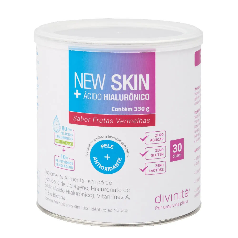New Skin+acido Hialurunico 330gr Frutas Vermelhas