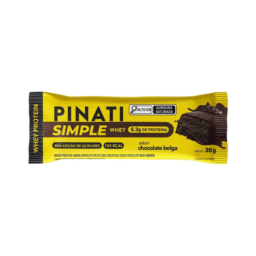 Barra de Proteína Pinati Simple Whey Chocolate Belga 35g