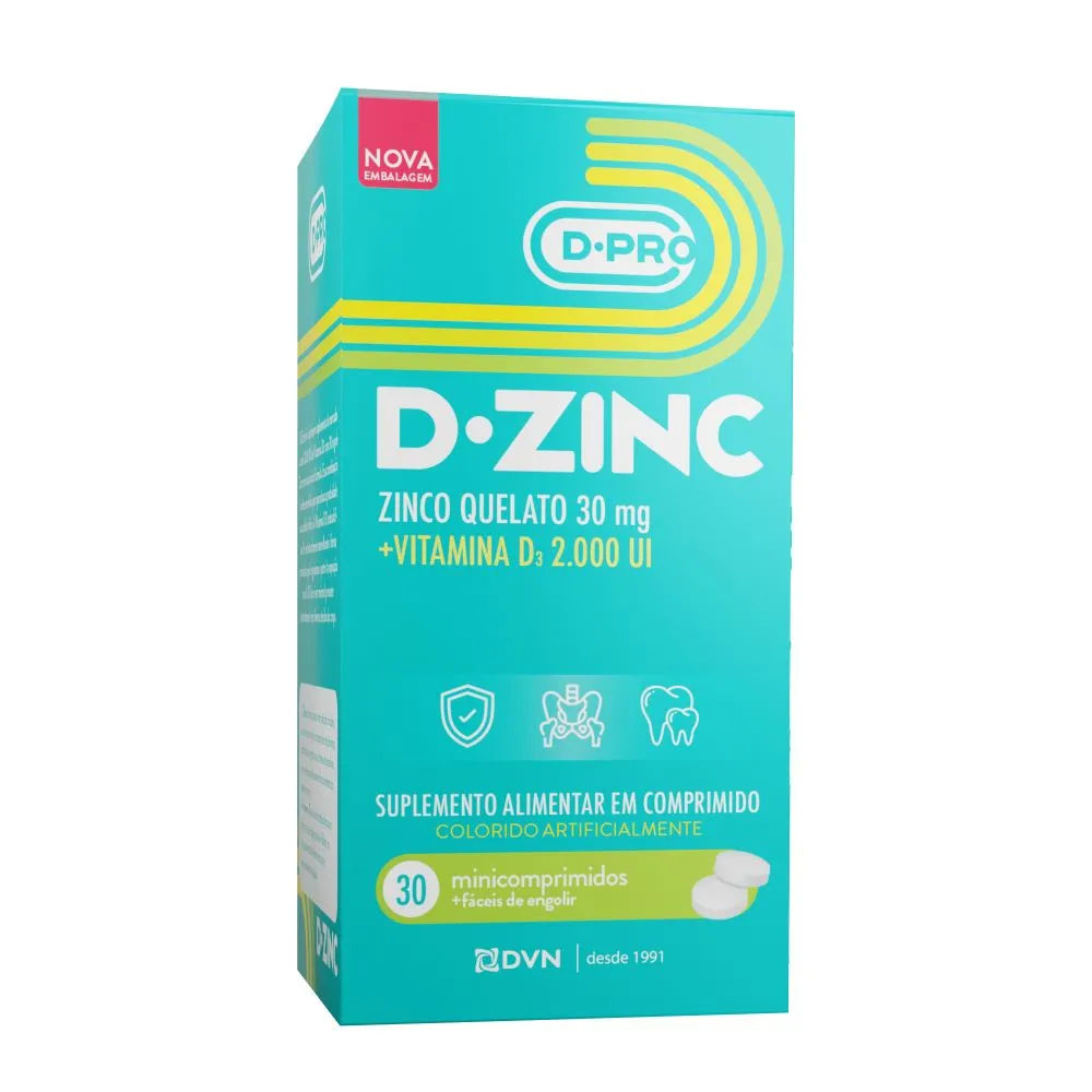 D-Zinc Vitamina D 2000UI + Zinco 30mg 30 Comprimidos Divina Pharma