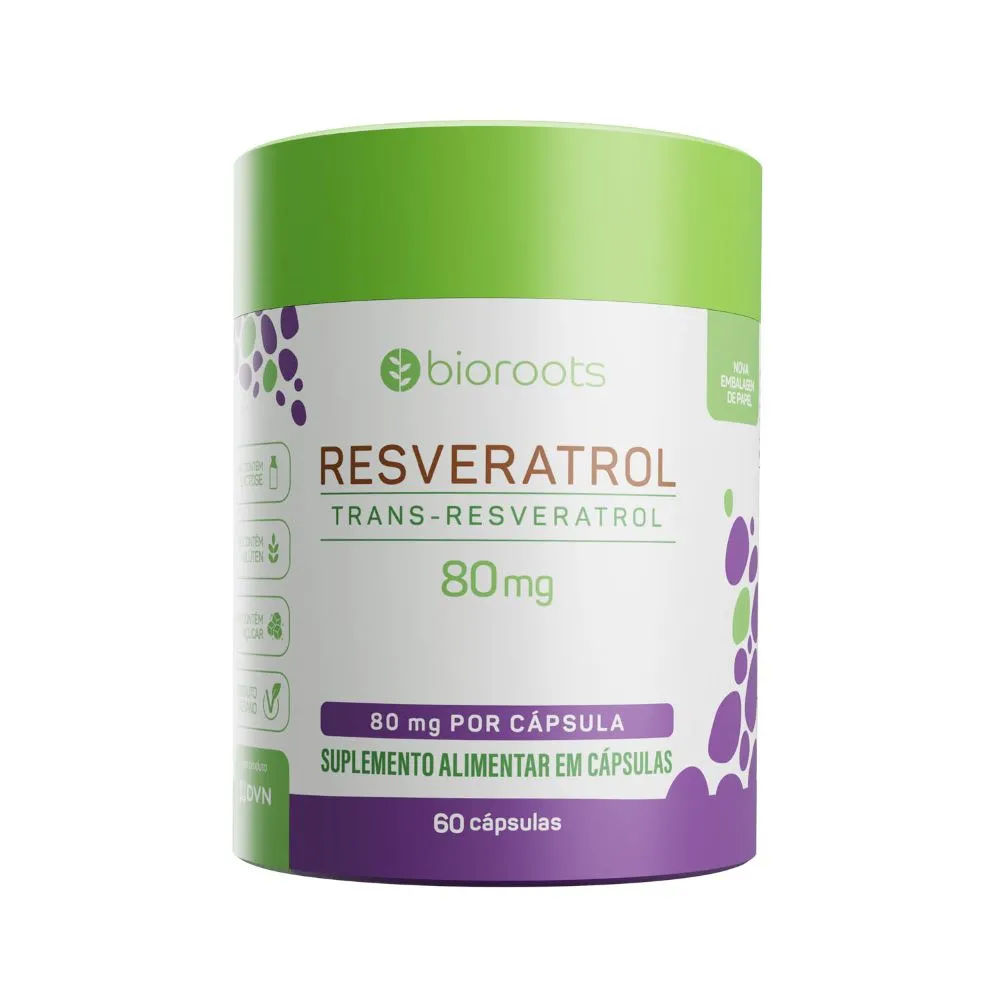 Resveratrol 80mg 60 Cápsulas Bioroots Divina Pharma