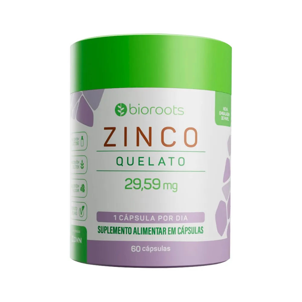 Zinco 30mg 60 Cápsulas Bioroots Divina Pharma