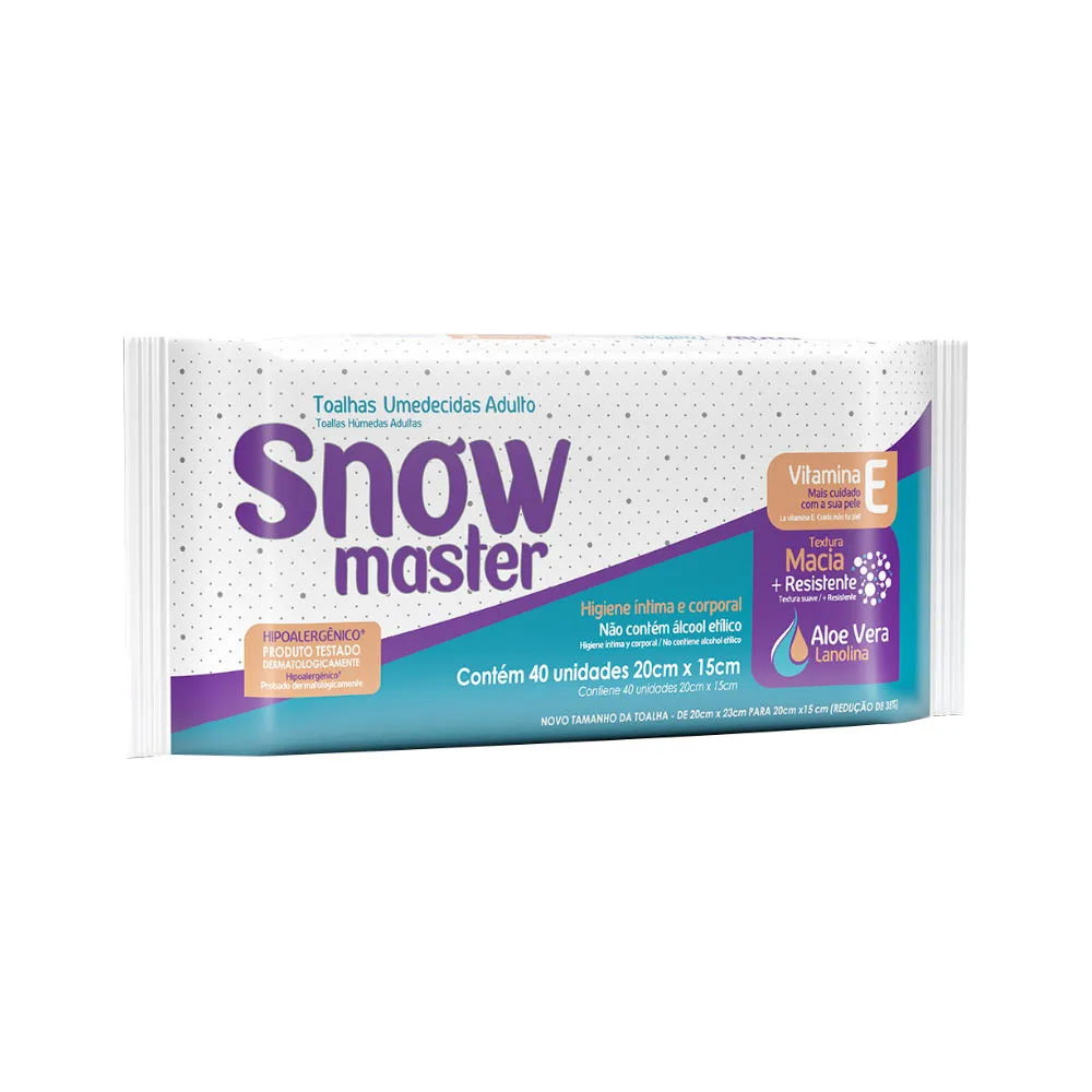 Toalhas Umedecidas Snow Master 40 Unidades Adulto