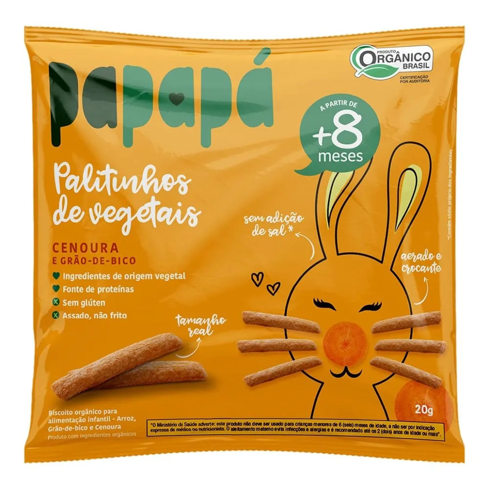 Biscoito Papapá 20g Orgânico Cenoura