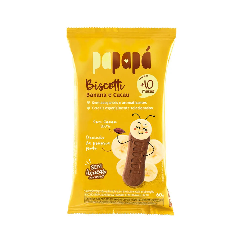 Biscoito Papapa Banana E Cacau 60g