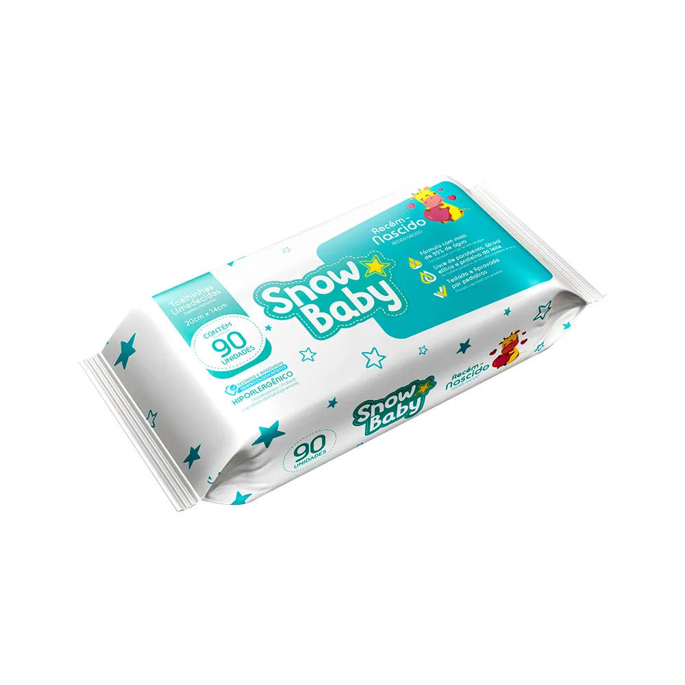 Toalhas Umedecidas Snow Baby Recem Nascido Com 90 Unidades