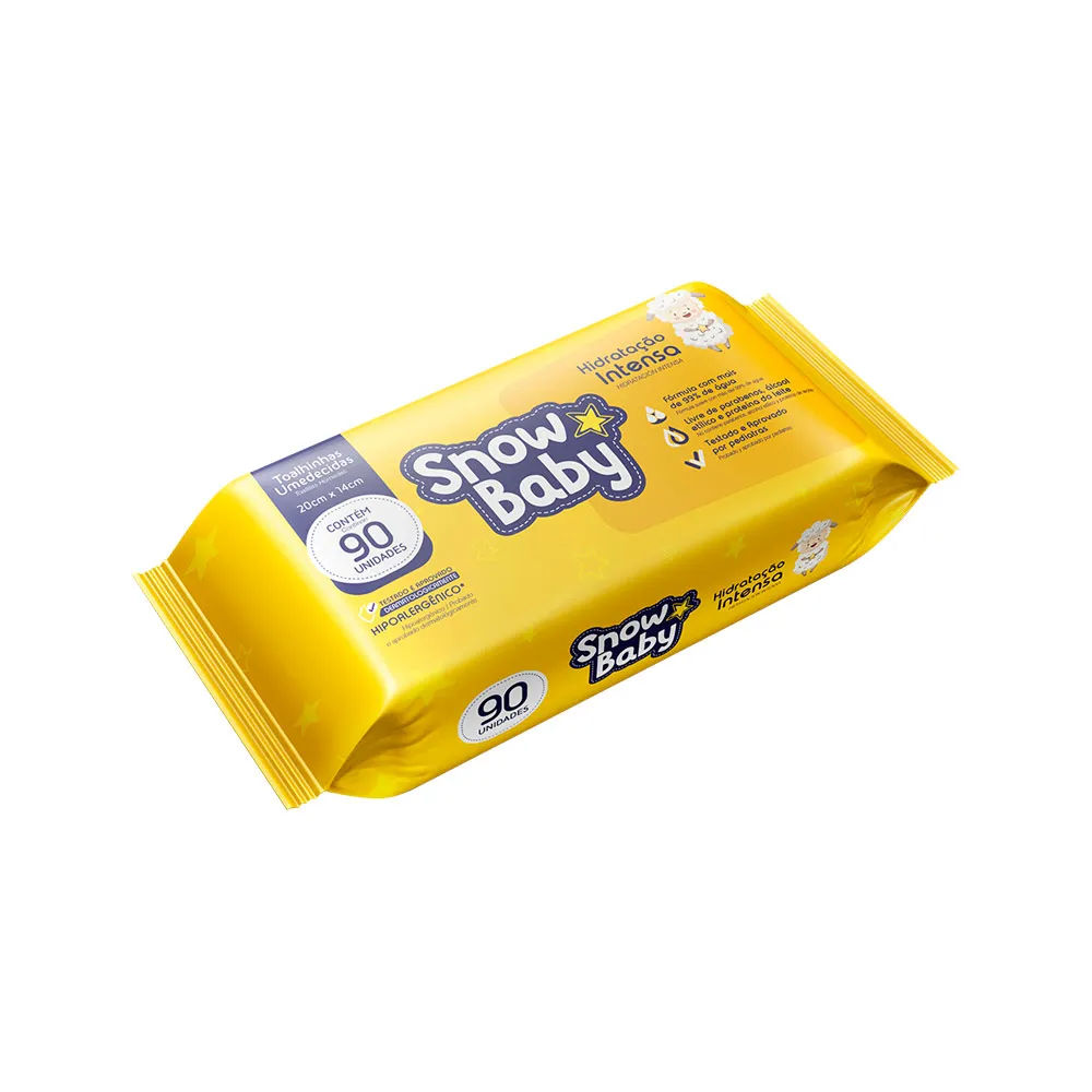 Toalhas Umedecidas Snow Baby Hidratacao Intensa Com 90 Unidades
