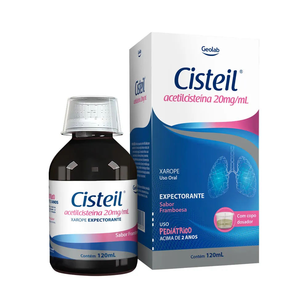 Cisteil Acetilcisteína 20mg/ml Xarope Pediatrico Sabor Framboesa 120ml